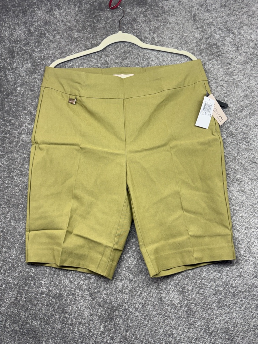 NWT Philosophy Bermuda Shorts Green Womens Petite XL PXL Pull On High Rise